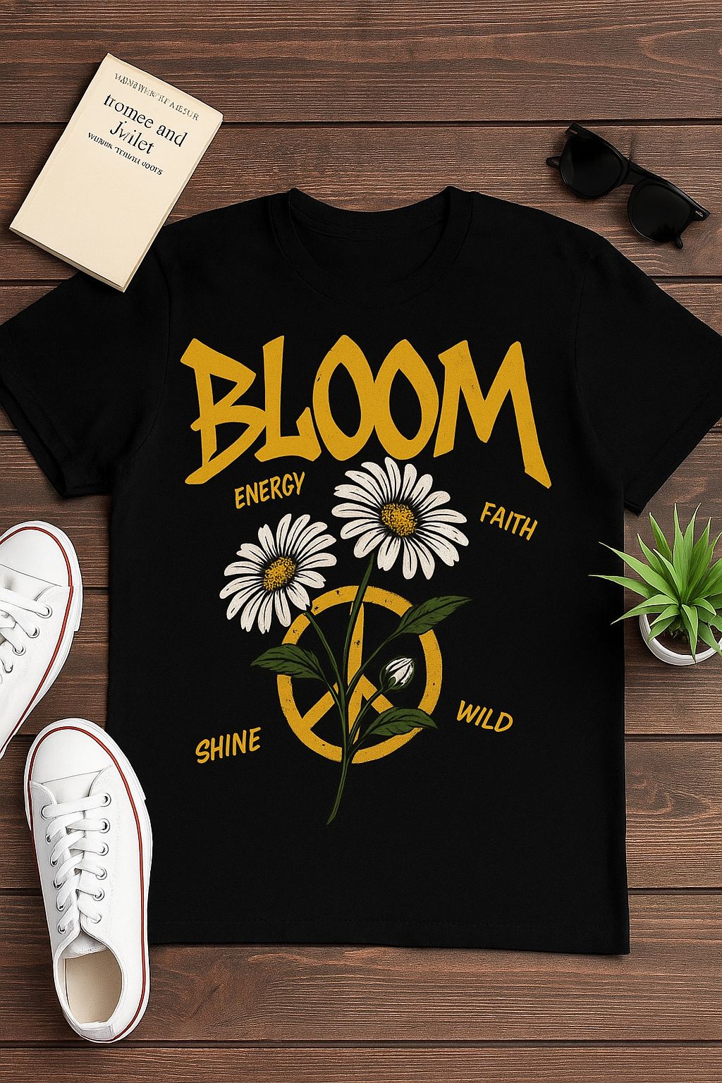 BLOOM Graphic Tee – Retro Floral Streetwear