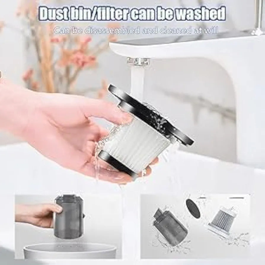 SHAYONAM 3-in-1 Portable High Power Car Vacuum Cleaner | USB Rechargeable Wireless Handheld Car Vacuum Cleaner Traveling, Camping Reusable,Portable,Rechargeable Vacuum 