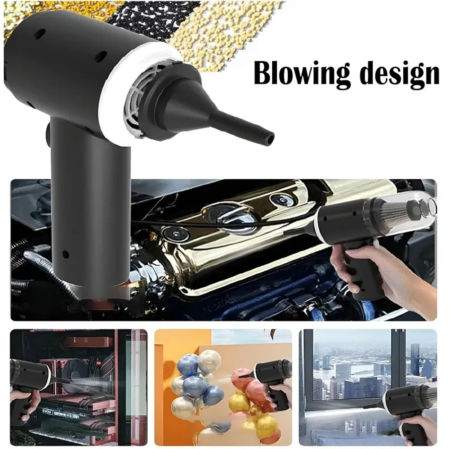 SHAYONAM 3-in-1 Portable High Power Car Vacuum Cleaner | USB Rechargeable Wireless Handheld Car Vacuum Cleaner Traveling, Camping Reusable,Portable,Rechargeable Vacuum 