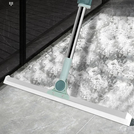 voltonix 50-Inch Rotating Floor Squeegee, Heavy Duty Bathroom Wiper with 180-Degree Swivel Head,Multifunctional Magic Broom Floor Squeegee with Long Handle Adjustableq 