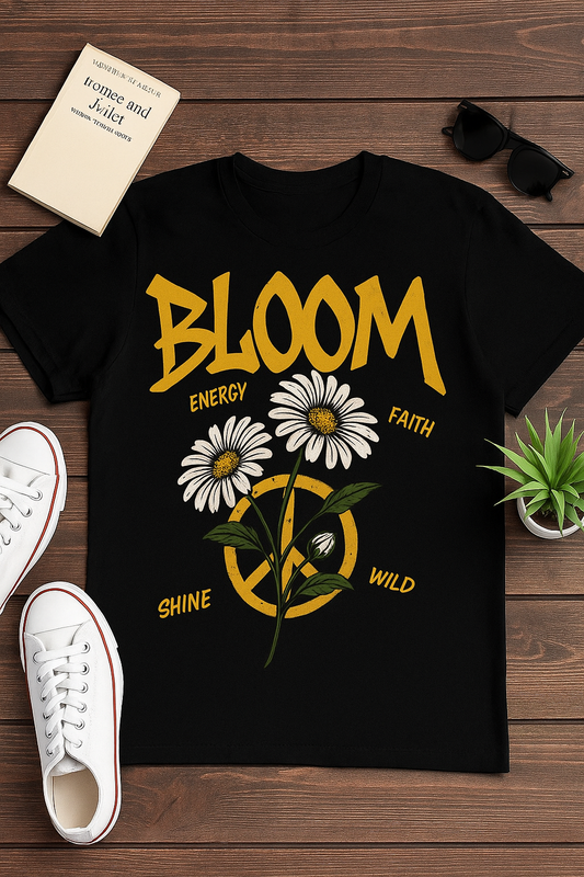 BLOOM Graphic Tee – Retro Floral Streetwear